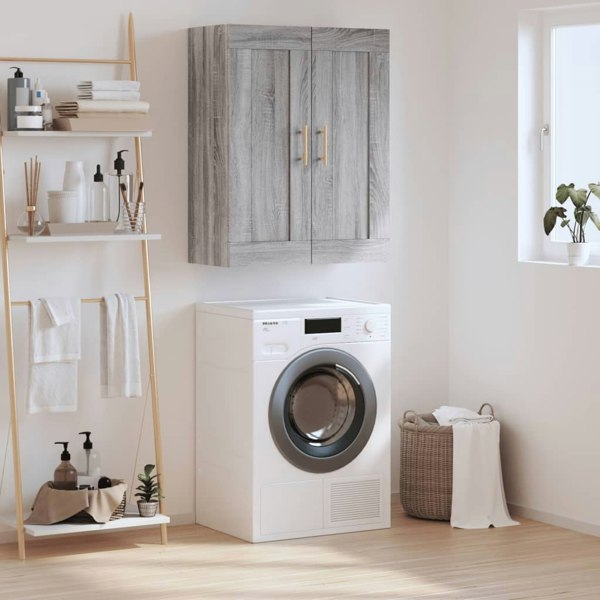 Berkfield Wall Mounted Cabinet Grey Sonoma 69.5x34x90 cm Engineered Wood