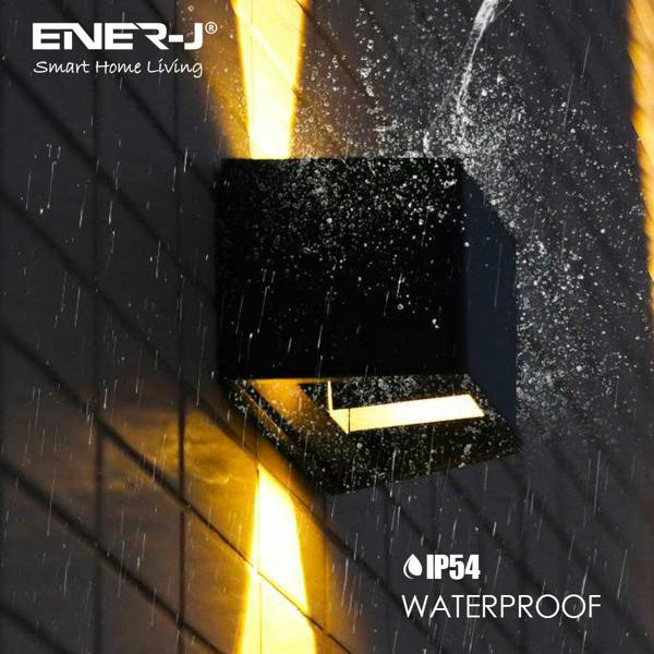 ENER-J Solar Powered Adjustable Beam Angle Up Down Wall Light, Wireless, No Mains Power Needed, 1300mAh