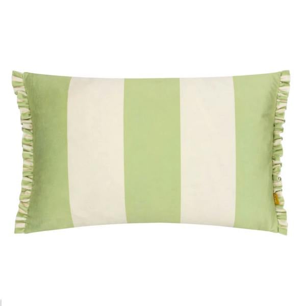 Furn Araya Velvet Striped Cushion Cover - Green