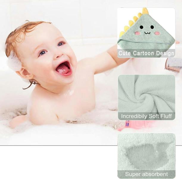 Dyzi Baby Hooded Towel Soft Absorbent Animal Cartoon Bath Towel for Kids