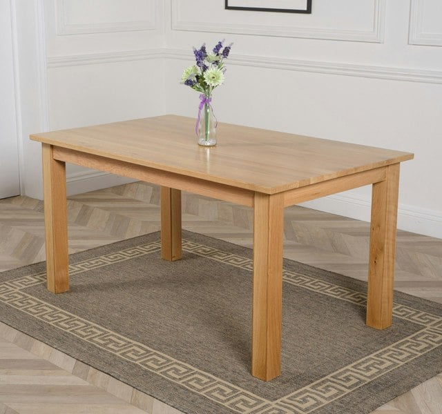That's Furniture Oslo Minimalist Solid Oak Dining Table - 150cm