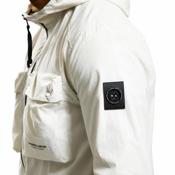 Marshall Artist Centro Hooded Overshirt Silver Birch