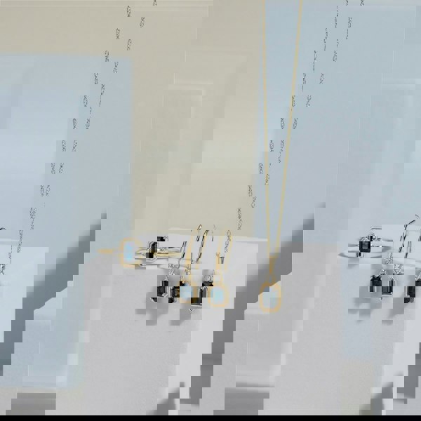 Gemondo Classic Sapphire Baguette & Diamond Drop Earrings In 9ct Yellow Gold