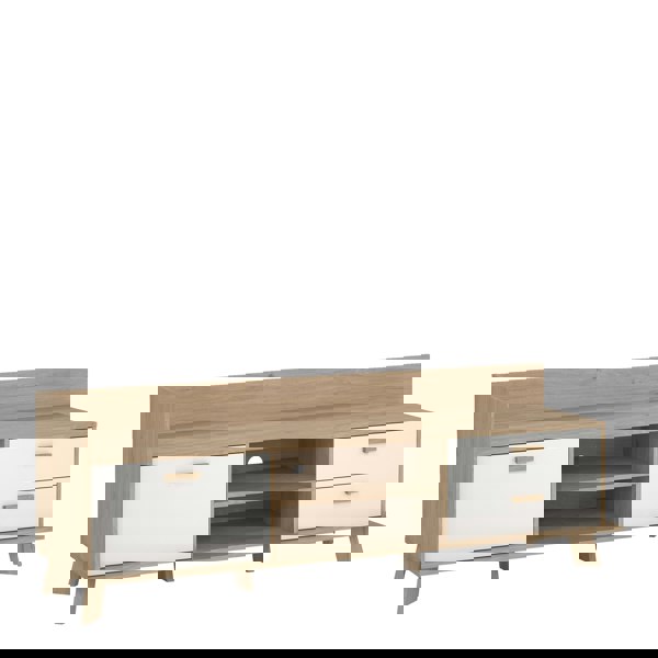 Furniture To Go Ikast TV-unit with 1 Door + 2 Drawers in Jackson Hickory and White