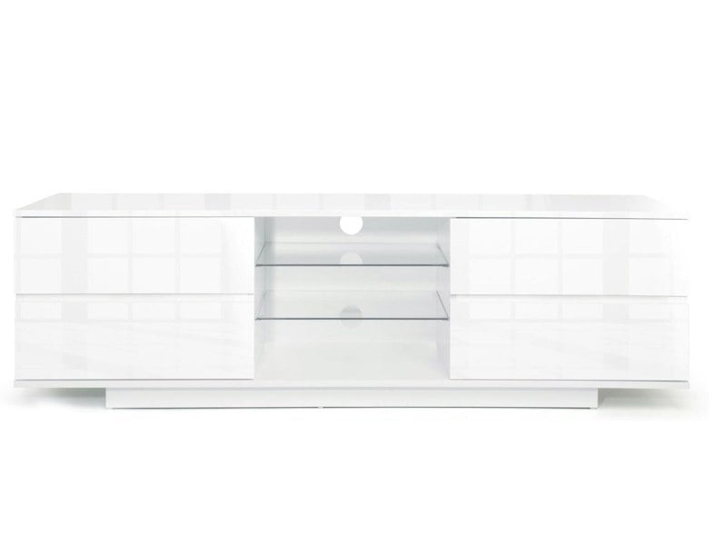 Centurion Supports Avitus Premium High Gloss White with 4-White Drawers and 3-Shelf 32"-65" LED/OLED/LCD TV Cabinet