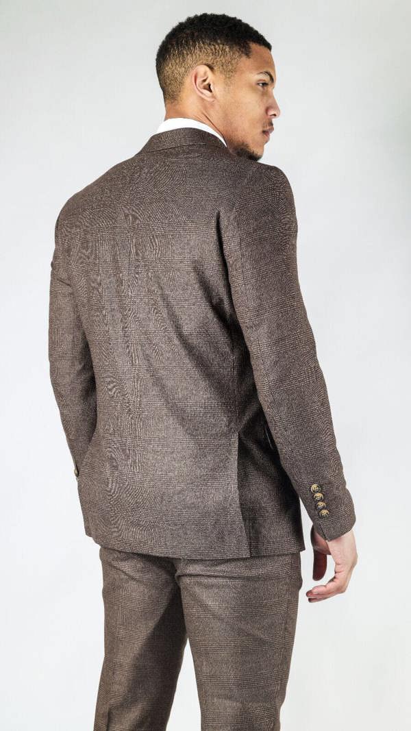 TruClothing Men's Classic Brown Double Breasted 2-Piece Suit