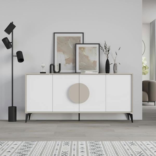 Decortie Gora Particleboard 4 Door Sideboard with Metal Legs (W) 180cm