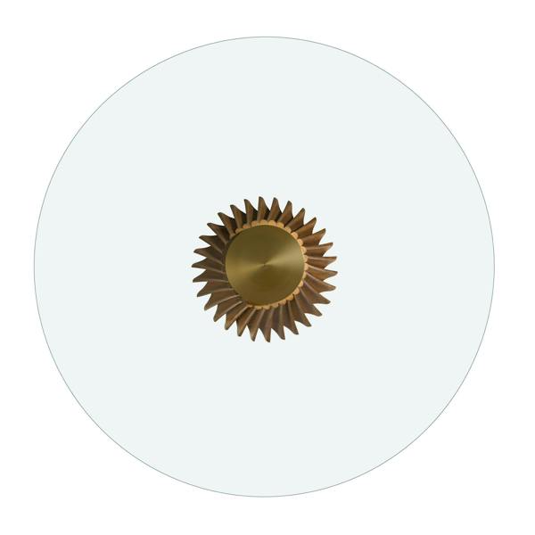 Angel Cerdá Round tempered glass and walnut dining table 1127