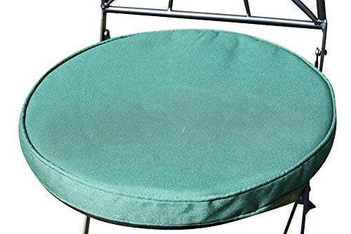 The Garden Marketplace Round Pad for Bistro Chair, 40cm Diameter Seat Cushion with Ties and Adjustable Back Strap, Zipped Removable Cover