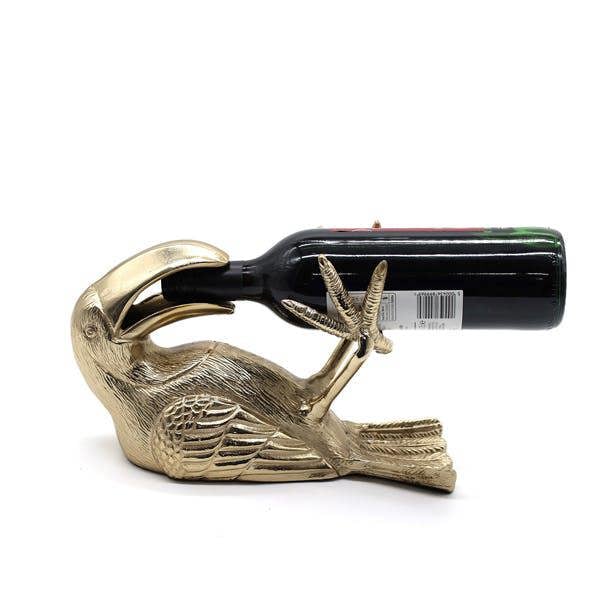 Toucan Bottle Holder - Antique Gold Finish