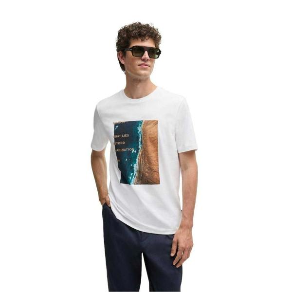 Boss Mens What Lies Beyond Imagination T-Shirt - White - 