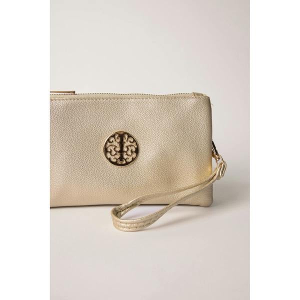 Blue Vanilla Detailed Zip Up Purse With Detachable Strap