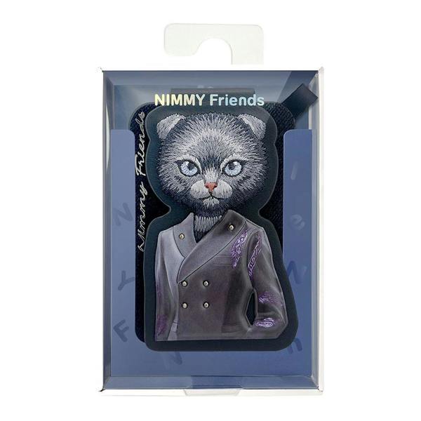 Nimmy Friends Nimmy Fashion & Cute Black Cat Series Embroidery Magnetic Stand with MagSafe Black - N-CXMC-ZJKT-03