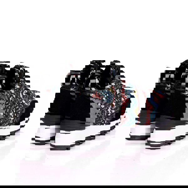 David WeJ Ethnic Print Smart Trainers - Black