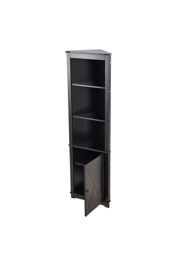 Living and Home Corner Wine Storage Cabinet with LED Lighting & Remote Control
