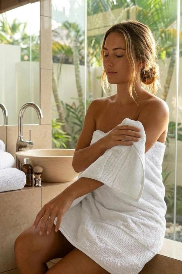 Dyzi Supersoft Absorbent Egyptian Cotton Bathroom Towels 550GSM