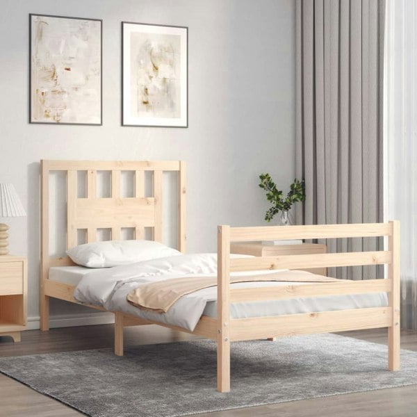 Berkfield Bed Frame with Headboard 100x200 cm Solid Wood