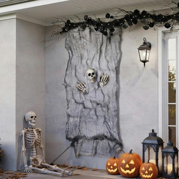 Garden Greatness Halloween Creepy Cloth Skull Decoration
