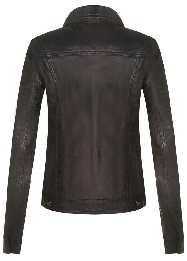 Infinity Leather Womens Leather Trucker Jeans Jacket-Anderlecht
