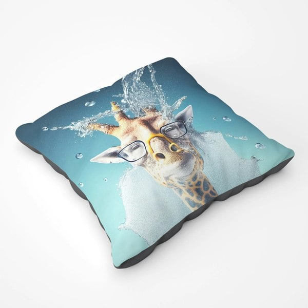 Warren Reed Giraffe Splashart Floor Cushion