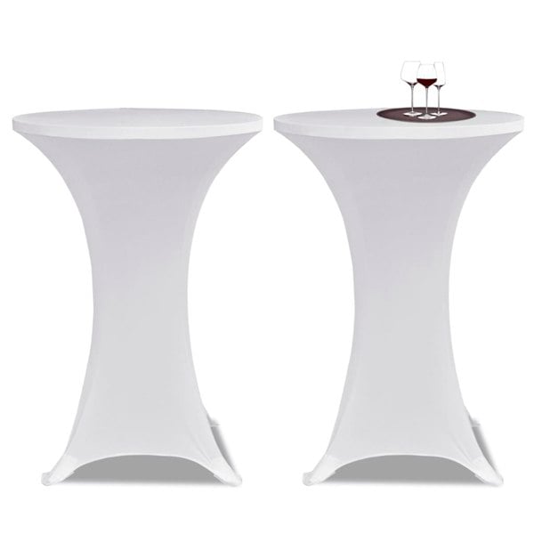 Berkfield Standing Table Cover �_�”�_70cm White Stretch 2 pcs