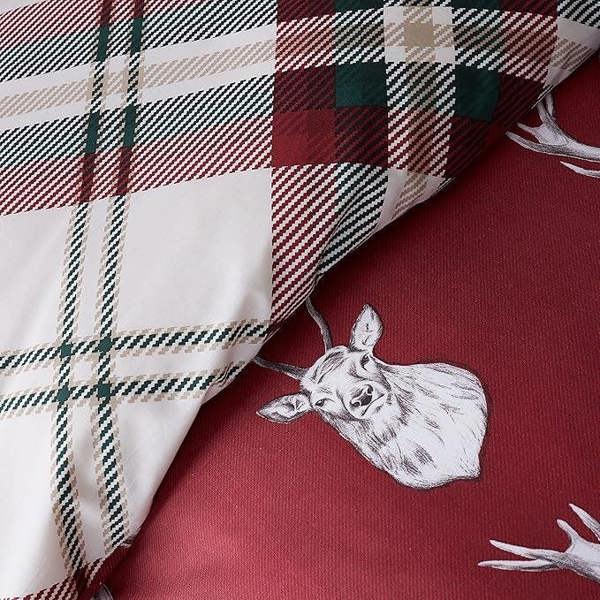 Munro Stag Check Red Duvet Cover Set