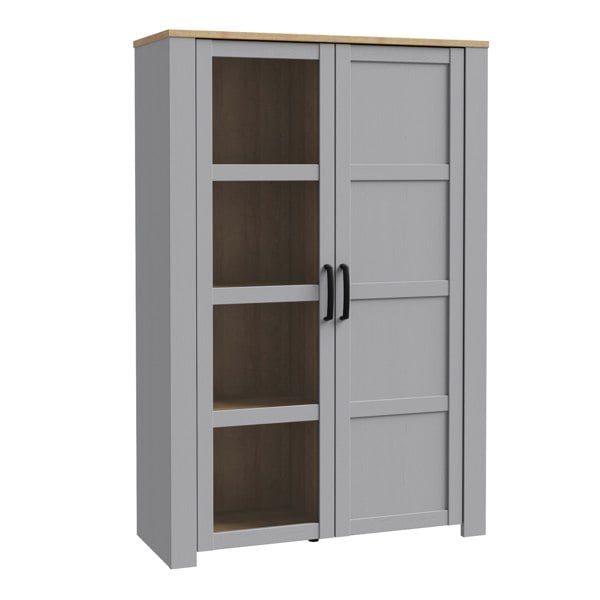 Furniture To Go Bohol Display Cabinet in Riviera Oak/Grey Oak
