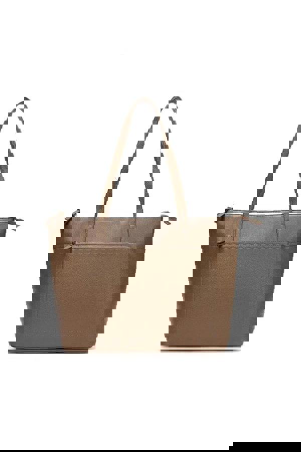 Pluspup Large Tote Shoulder Bag with Zipper Closure and Inner Pockets