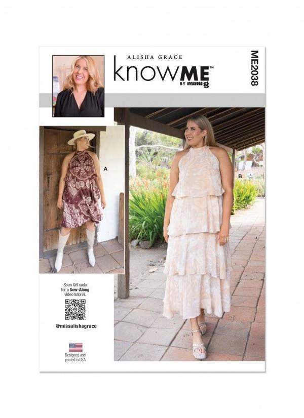Know Me Sewing Pattern 2038, Dresses for Women, K5 (8-10-12-14-16) - Intermediate
