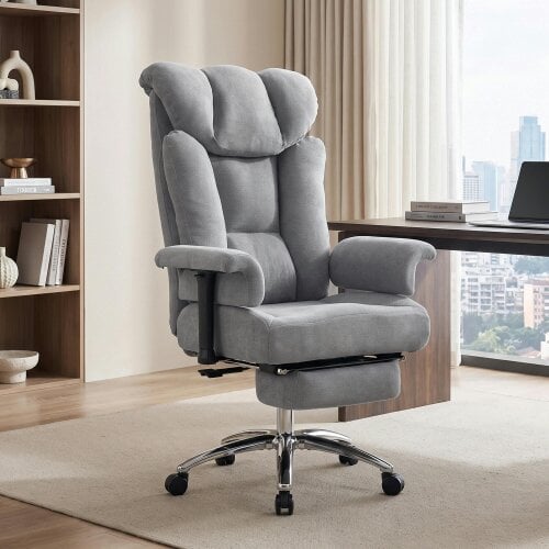 HOMCOM 250 kg Big and Tall Massage Office Chair with Heat - Modern - No - Grey