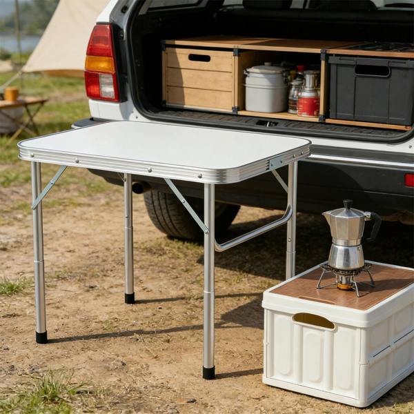 Havendro 2FT Foldable Picnic Table Portable Outdoor Camping Folding Desk White