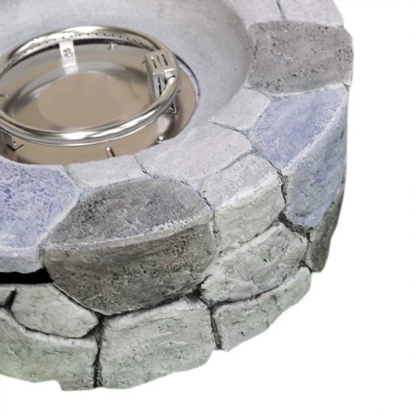 Centurion Supports Fireology KALUYA Grey Lavish Garden and Patio Gas Fire Pit with Eco-Stone Finish - Fully Assembled