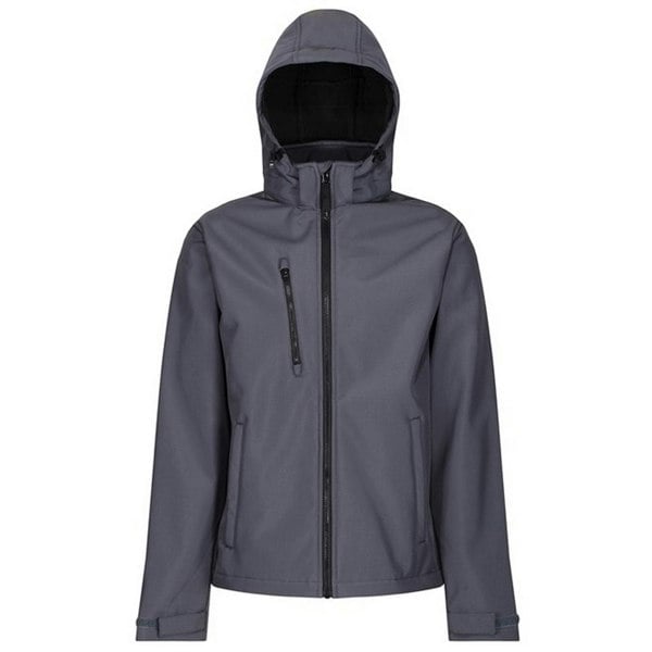 Regatta Men's Venturer Hooded Soft Shell Jacket - Seal Grey/Black