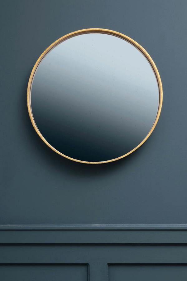 Interiors by Premier Colton Round Wall Mirror with Antique Gold Frame
