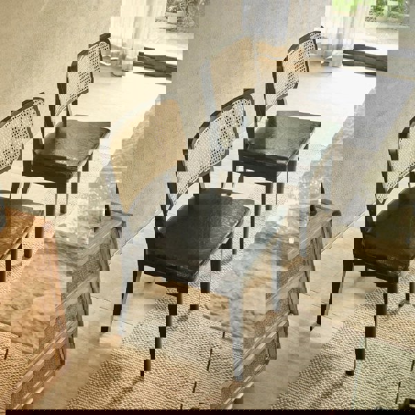 Cassie Black Dining Chair, Wood & Leather-Rit Concept-Rit Concept