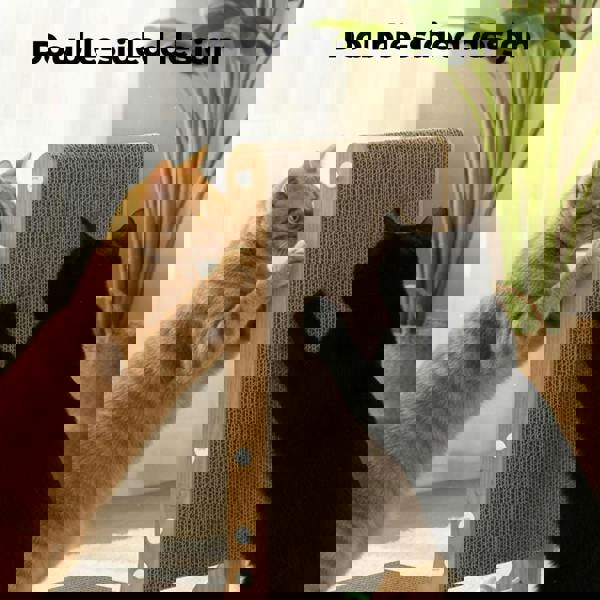 Skylos 48cm High L Shaped Cat Scratching Board with Ball Toy Wall Furniture