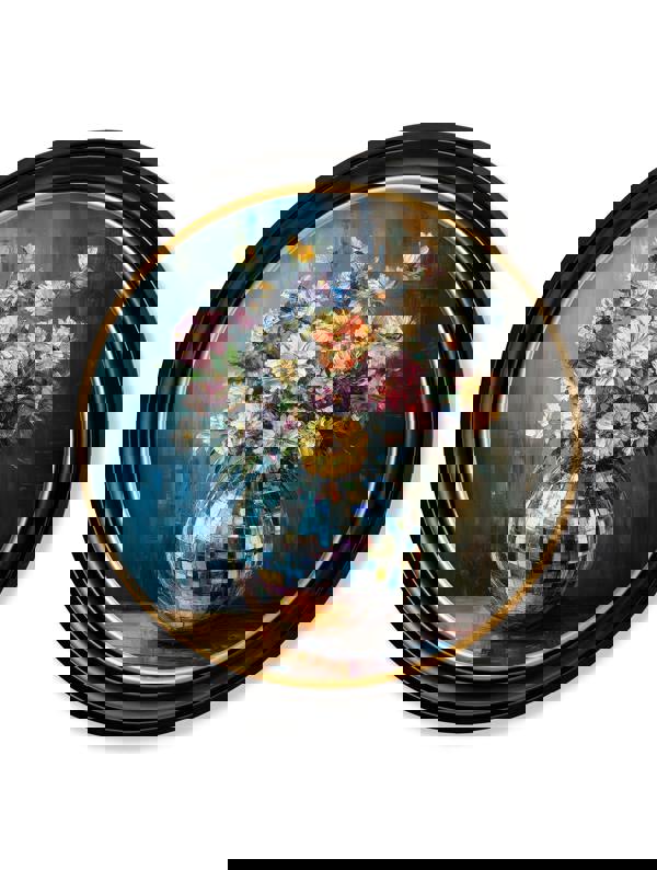 Exceptional Art Disco Bloom Wildflowers - Oxford round frame