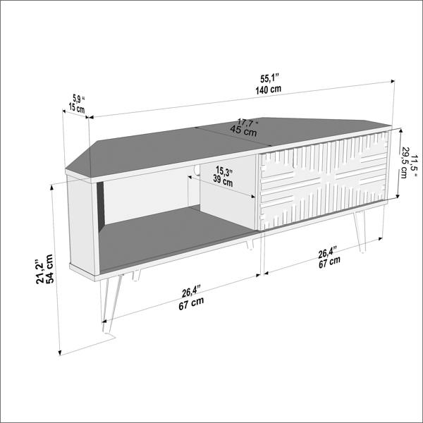 Decorotika Mora Modern Tv Stand TV Cabinet for TV's up to 63"