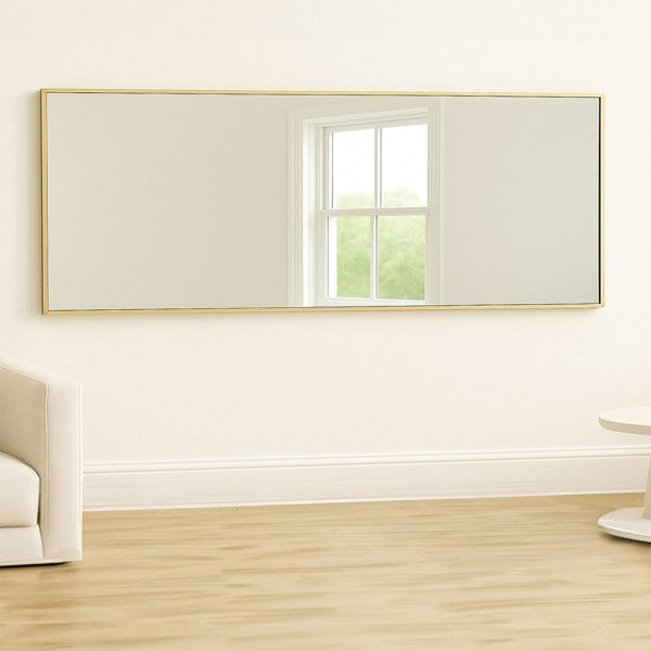 Exclusive Mirrors Modern Gold Metal Rectangle Frame Leaner Mirror 200cm x 80cm