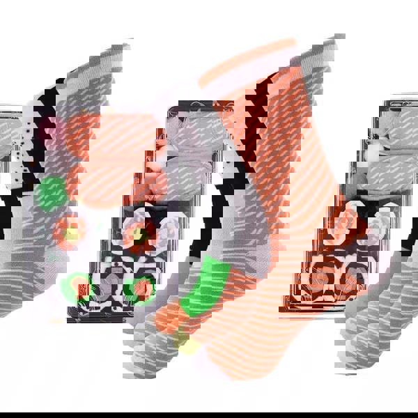 Anyfootwear Biege and Mustard Size 5-11 Fashion Socks With Pizza Design Happy Harajuku Skate Cotton Comfortable To Wear Perfect For Christmas Gift