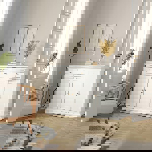 Furniture To Go Paris Sideboard with 3 doors and 3 drawers in White