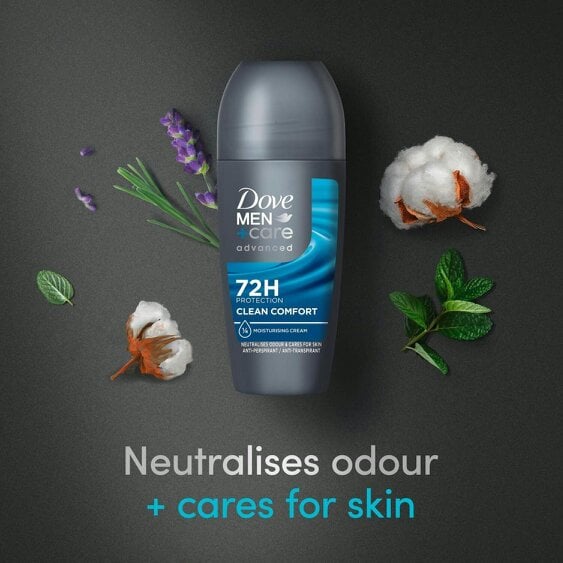 Dove Men+Care Anti-Perspirant Roll On Clean Comfort 18x50ml 72H Sweat Protection