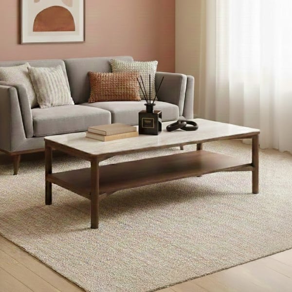 Willow Coffee Table with Shelf - Timber Tobacco