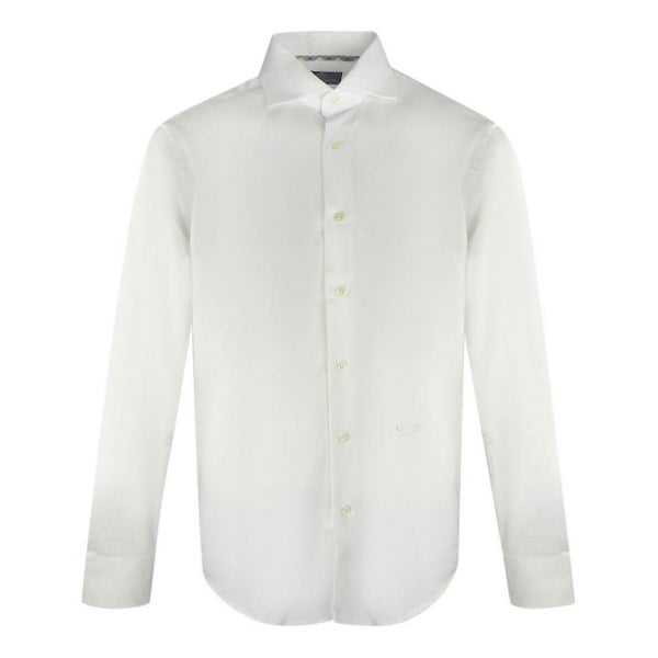 Aquascutum Mens Plain Long-Sleeved Shirt - White