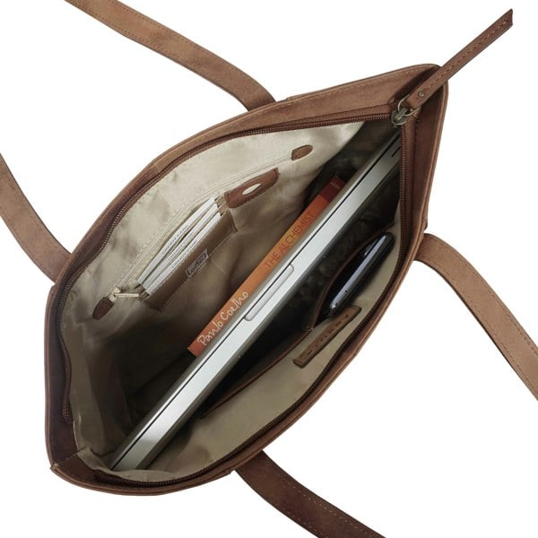 Assots London 'MILLIE' Tan Walnut Real Leather Designer Tote Work Bag