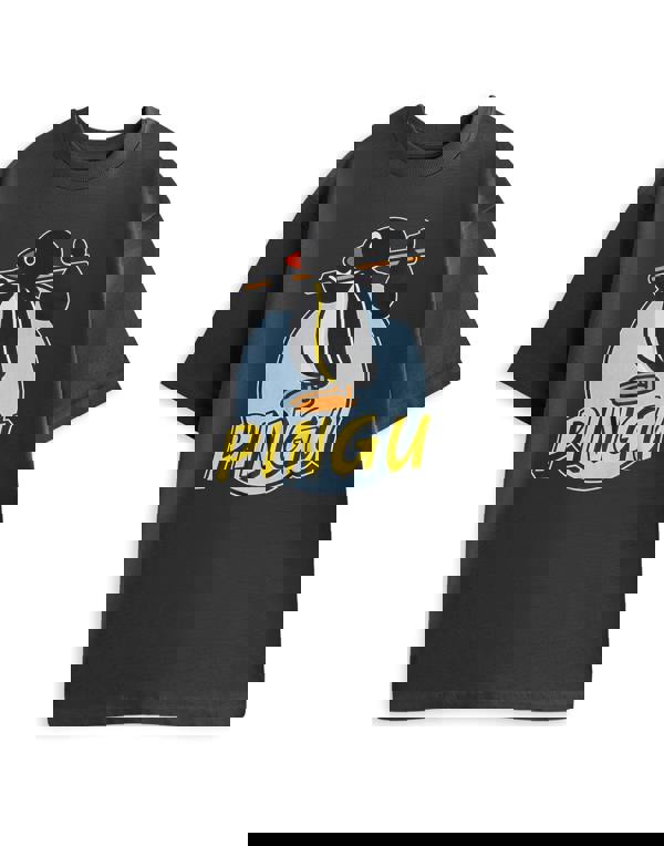 Pingu Unisex Grey Retro Short Sleeved T-Shirt