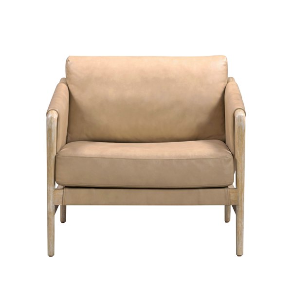 Furniture Edit Chakka Tan Genuine Leather Accent Chair