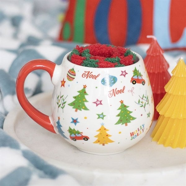 Serano Nostalgic Christmas Print Mug and Socks Set