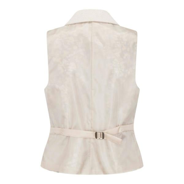 TruClothing Women's Cream Tailored Fit Wool Blend Tweed Waistcoat