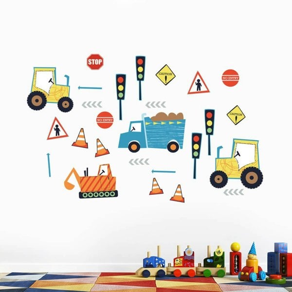 Big Diggers Wall Stickers Wall stickers - Happy Linen Company